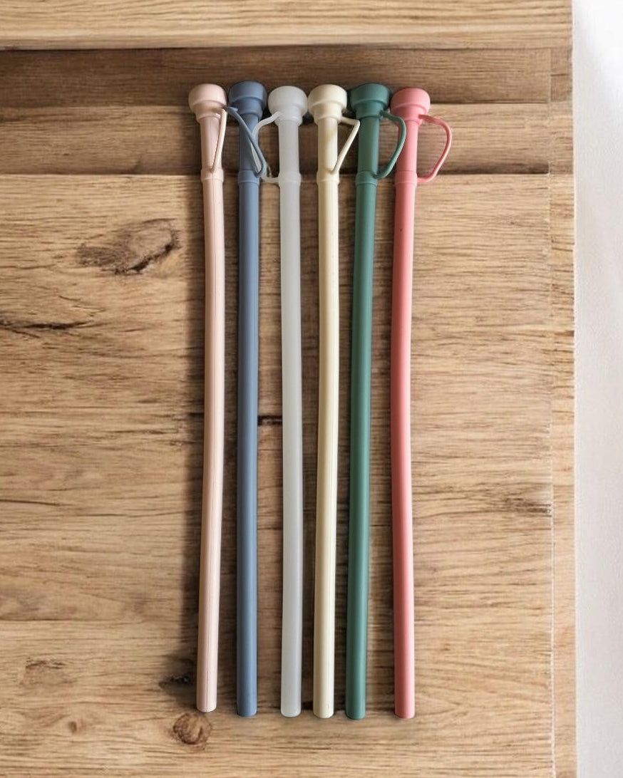 Neutral Silicone Straw Set (4 Pack)